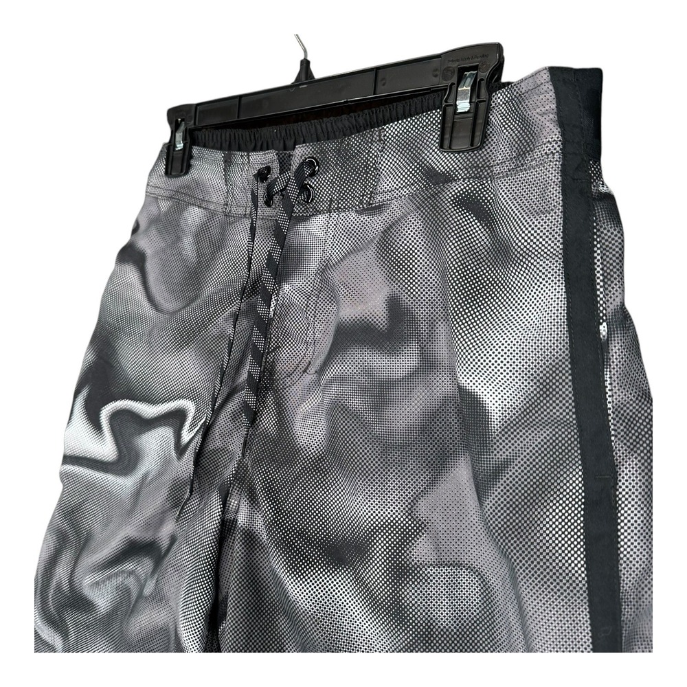 Nike Men's M Medium Gray Black Swirl Swim Trunks Pool Casual - Picture 7 of 16